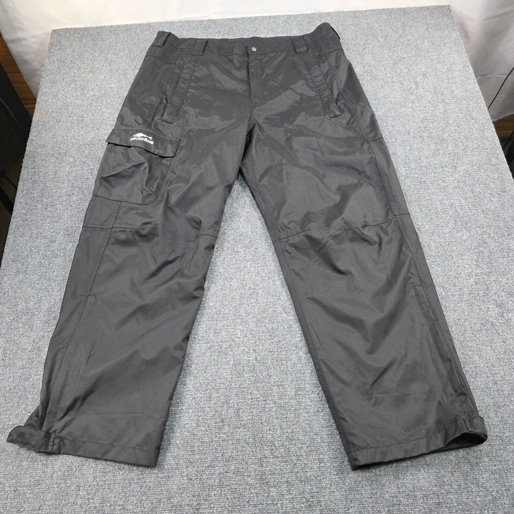 Grundens Mens Black Weather Watch Waterproof Rain Pants Cargo Pockets Zipper XXL